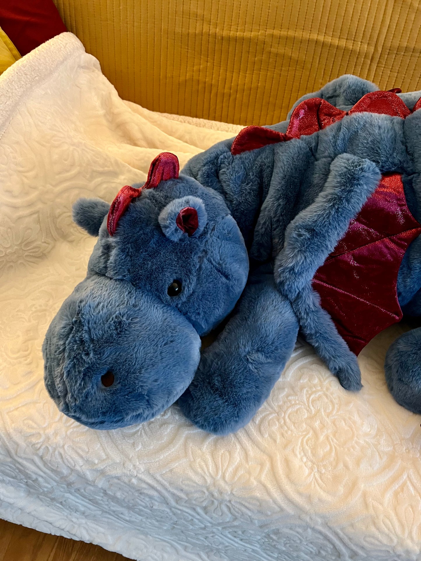 PREORDER - Jumbo Blue Strawberry Snuggle Dragon Plushie - 59 inches
