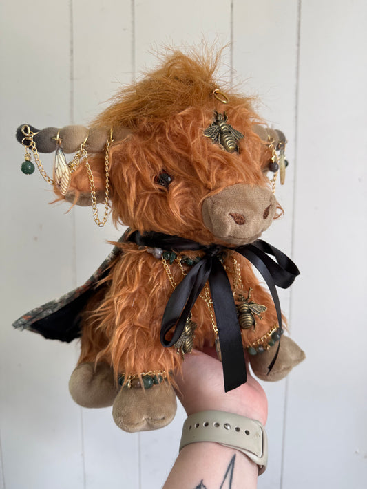 READY TO SHIP - Burtridge the Moss Agate Wizard - Cow Plushie