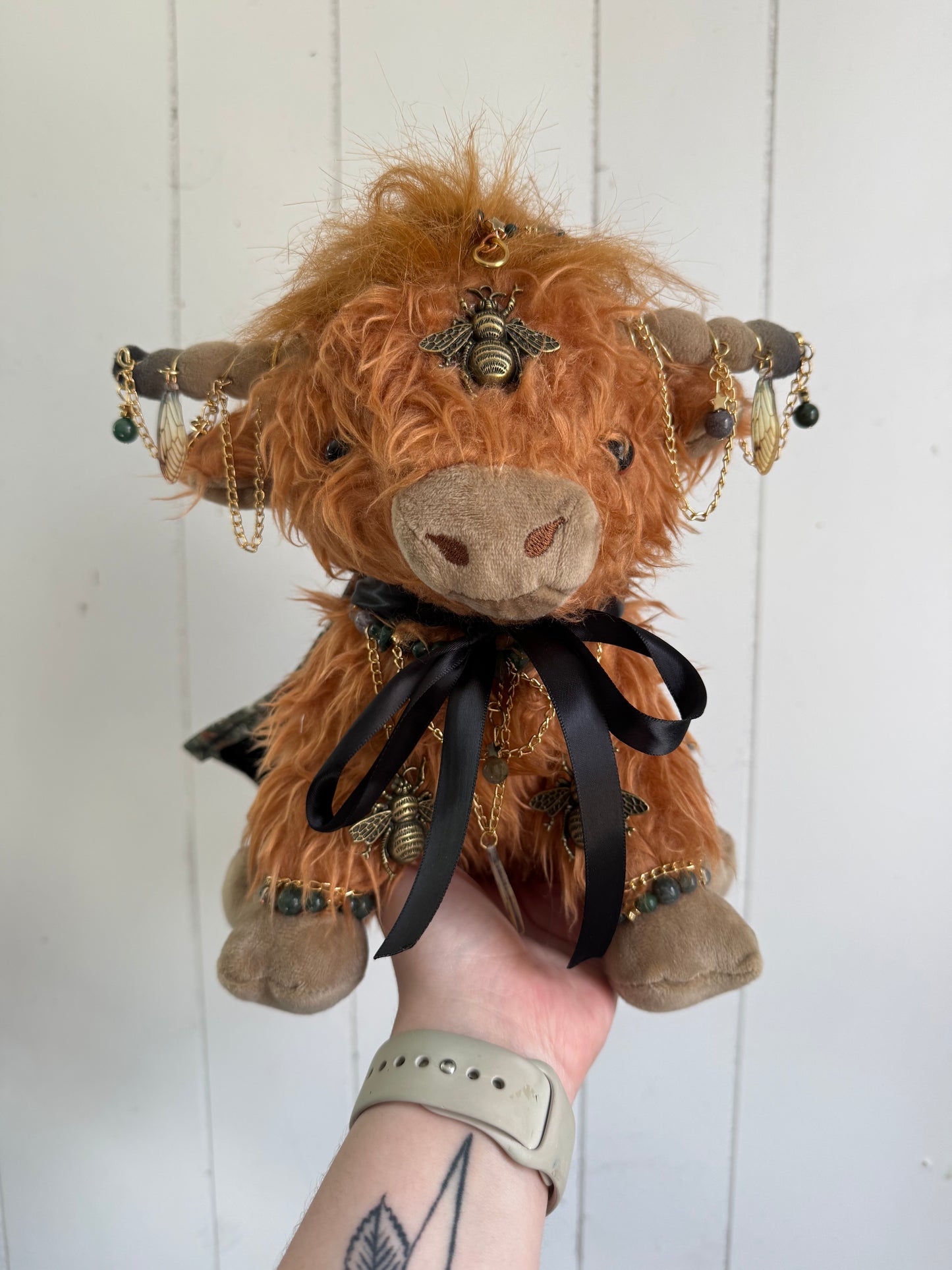 READY TO SHIP - Burtridge the Moss Agate Wizard - Cow Plushie