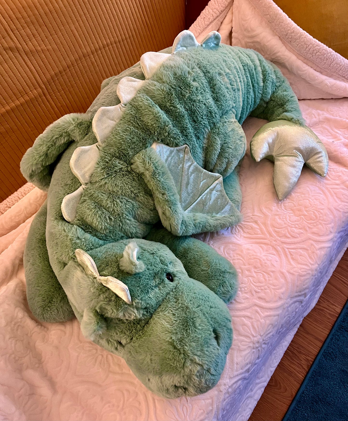 READY TO SHIP - Jumbo Green Clover Snuggle Dragon Familiar Plushie - 59 inches