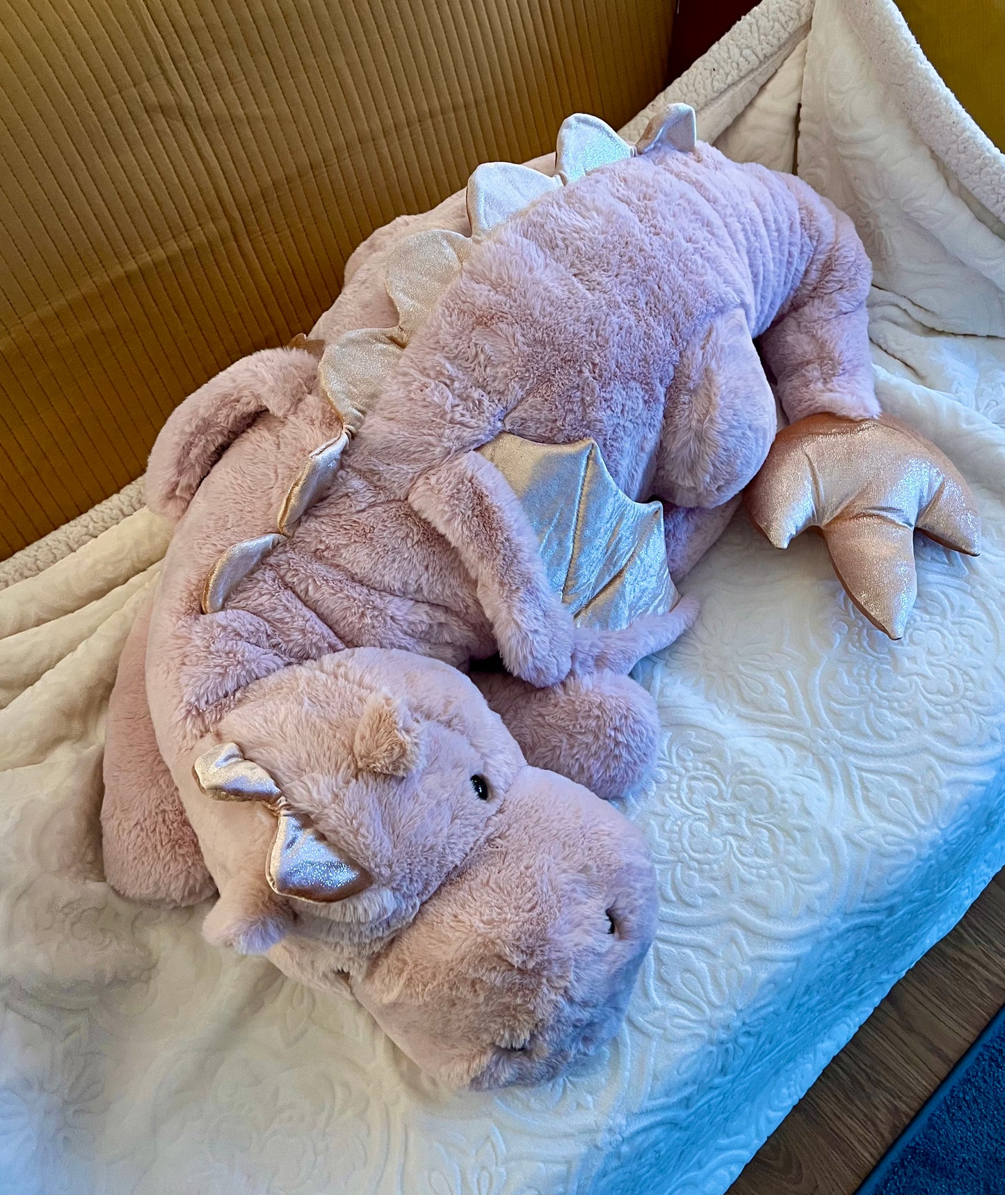 PREORDER - Jumbo Pink Magnolia Snuggle Dragon Plushie - 59 inches