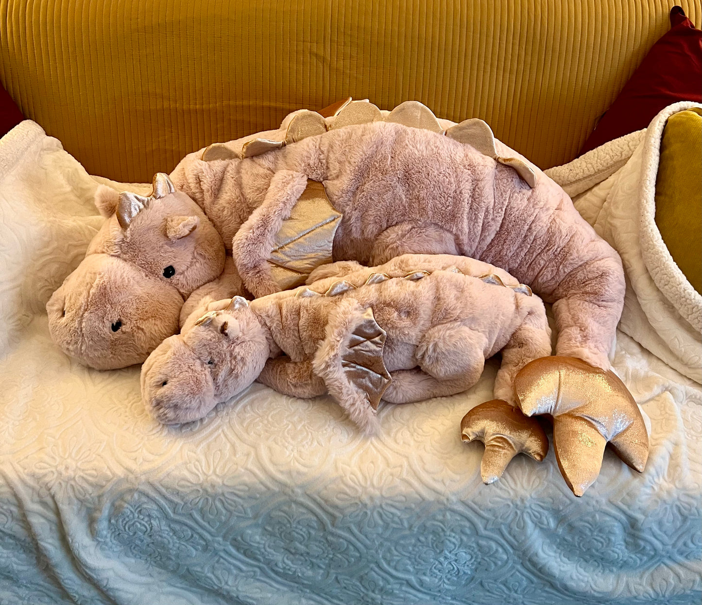 PREORDER - Jumbo Pink Magnolia Snuggle Dragon Plushie - 59 inches