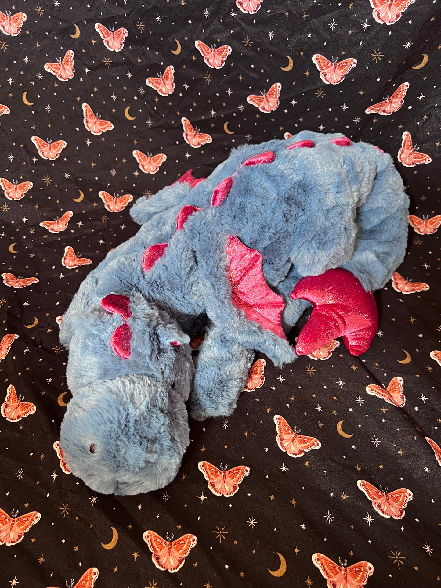 PREORDER - Blue Strawberry Snuggle Dragon Plushie Familiar - 35 inches