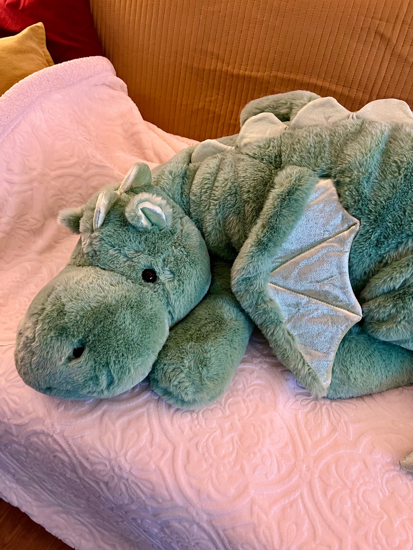 READY TO SHIP - Jumbo Green Clover Snuggle Dragon Familiar Plushie - 59 inches