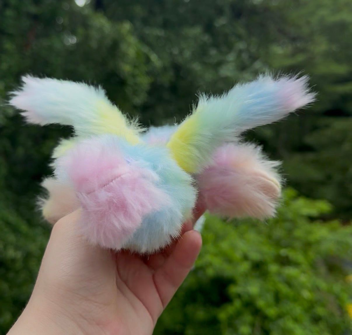 Starry-Eyed Pastel Rainbow Baby Dragon Plushie