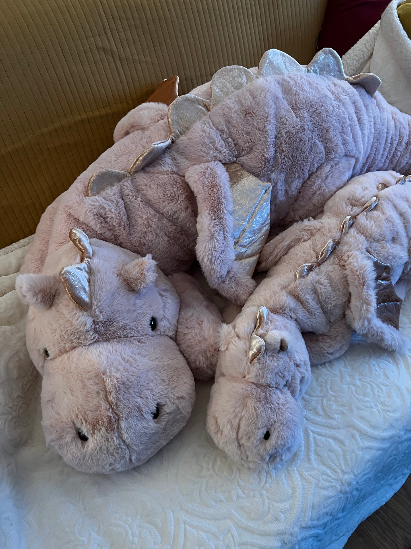 PREORDER - Jumbo Pink Magnolia Snuggle Dragon Plushie - 59 inches