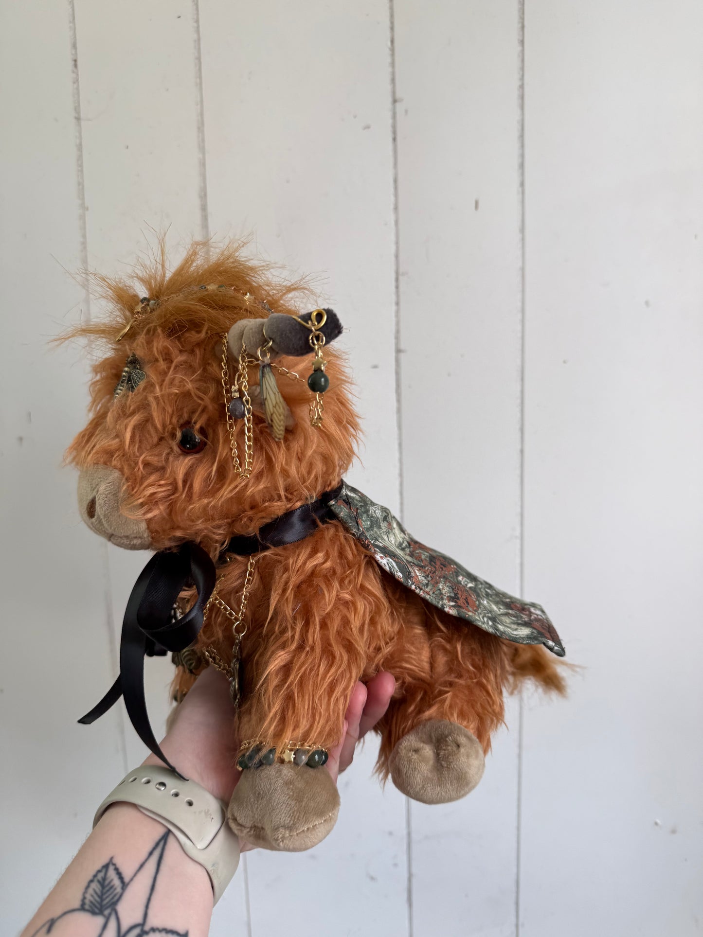 READY TO SHIP - Burtridge the Moss Agate Wizard - Cow Plushie