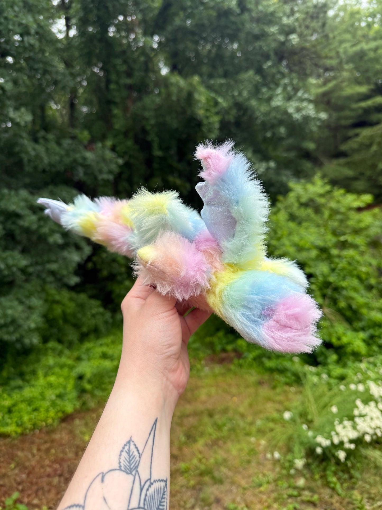 Starry-Eyed Pastel Rainbow Baby Dragon Plushie