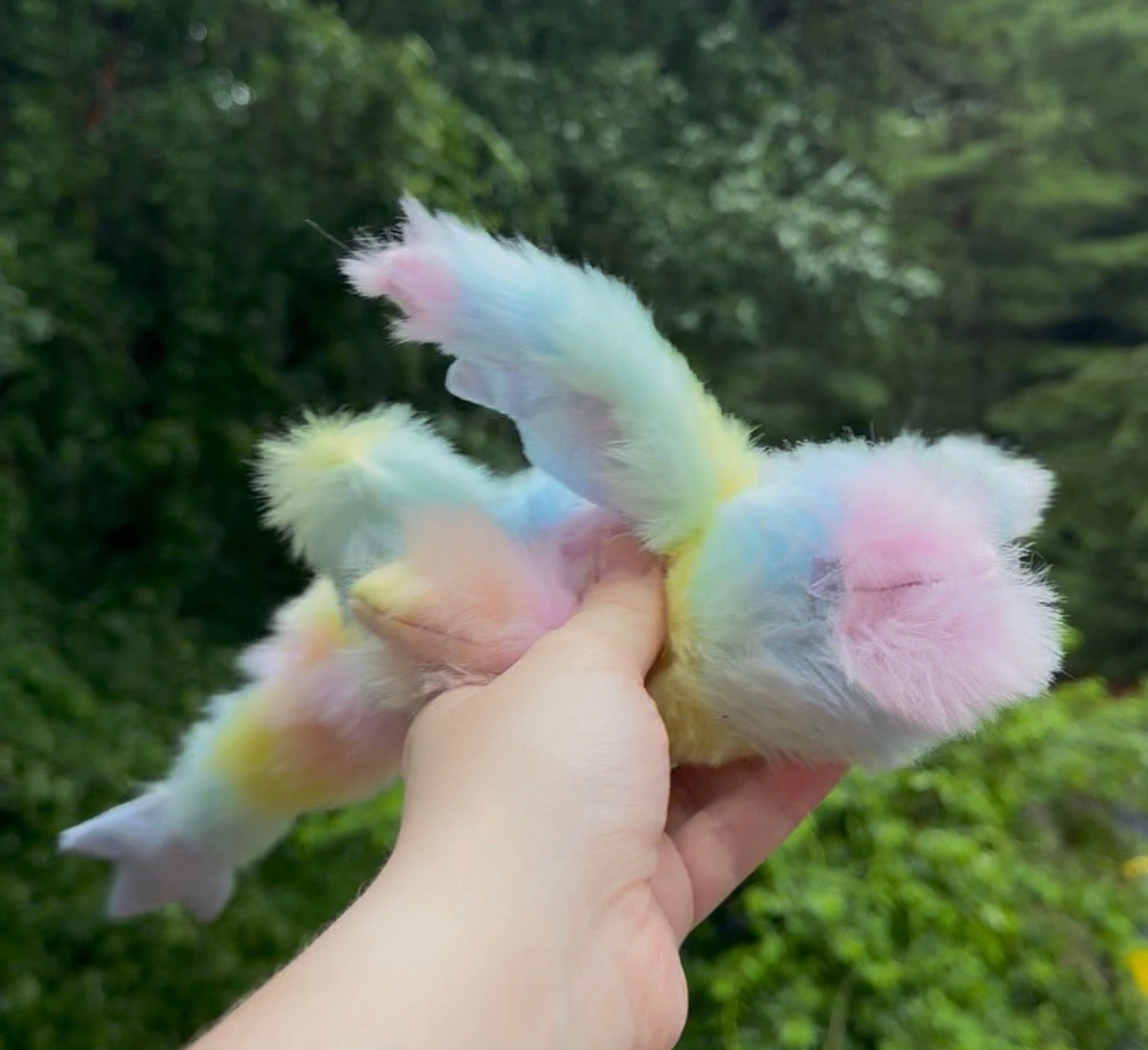 Starry-Eyed Pastel Rainbow Baby Dragon Plushie