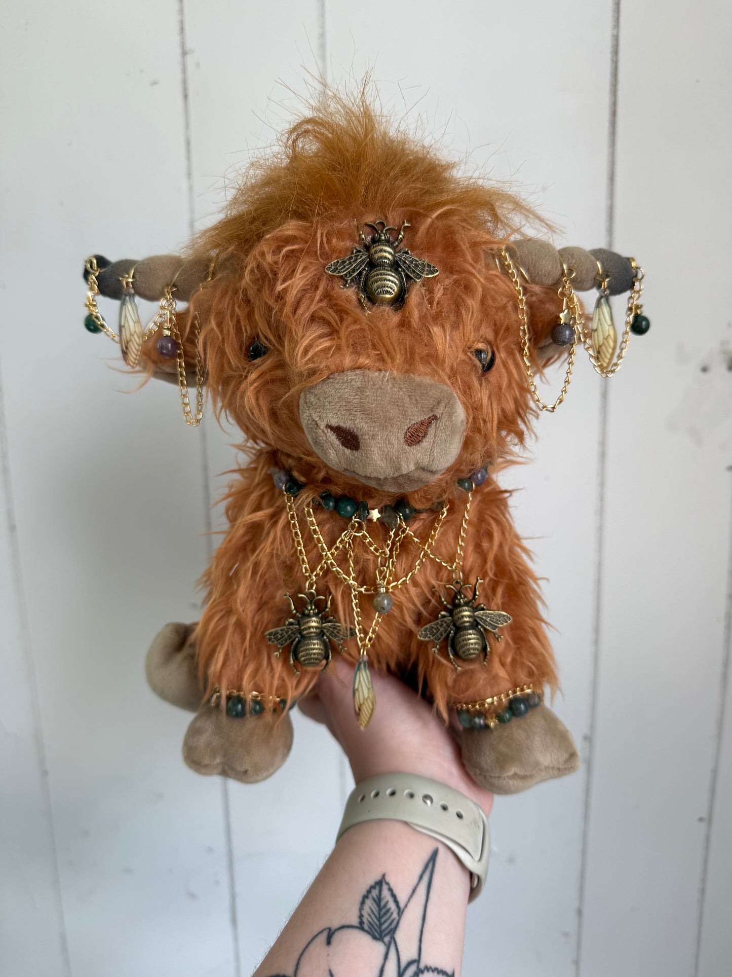 READY TO SHIP - Burtridge the Moss Agate Wizard - Cow Plushie