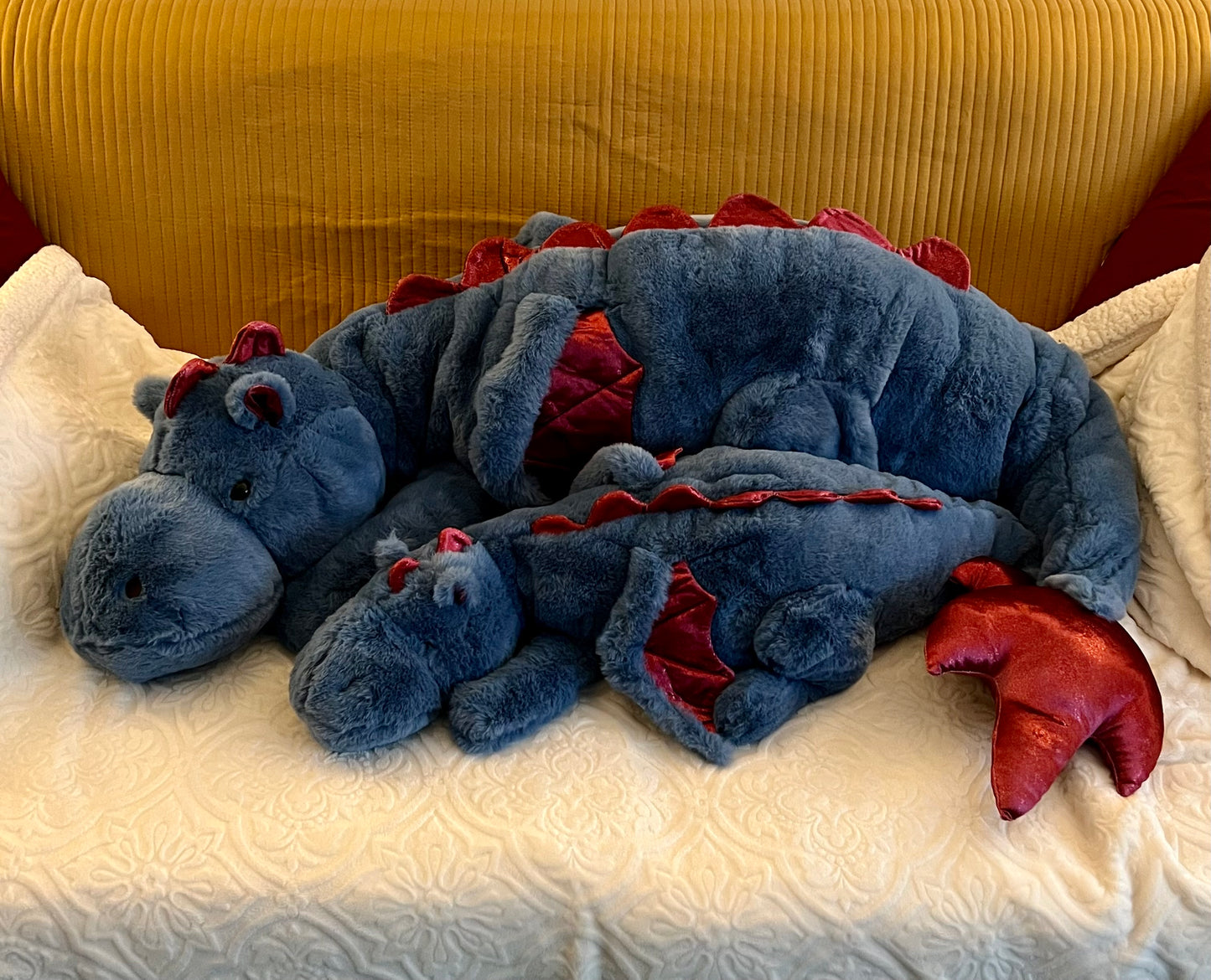 PREORDER - Jumbo Blue Strawberry Snuggle Dragon Plushie - 59 inches