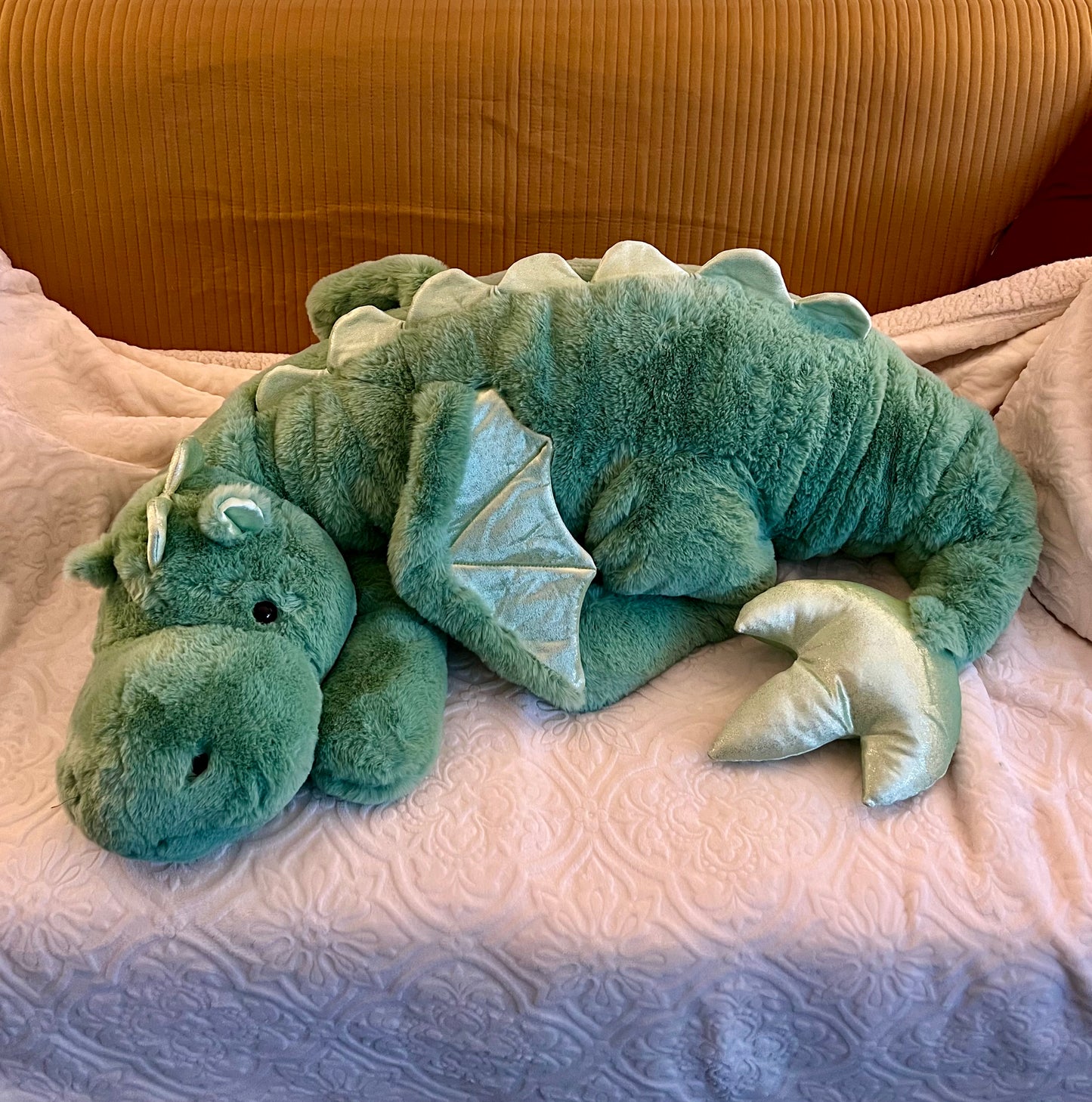READY TO SHIP - Jumbo Green Clover Snuggle Dragon Familiar Plushie - 59 inches