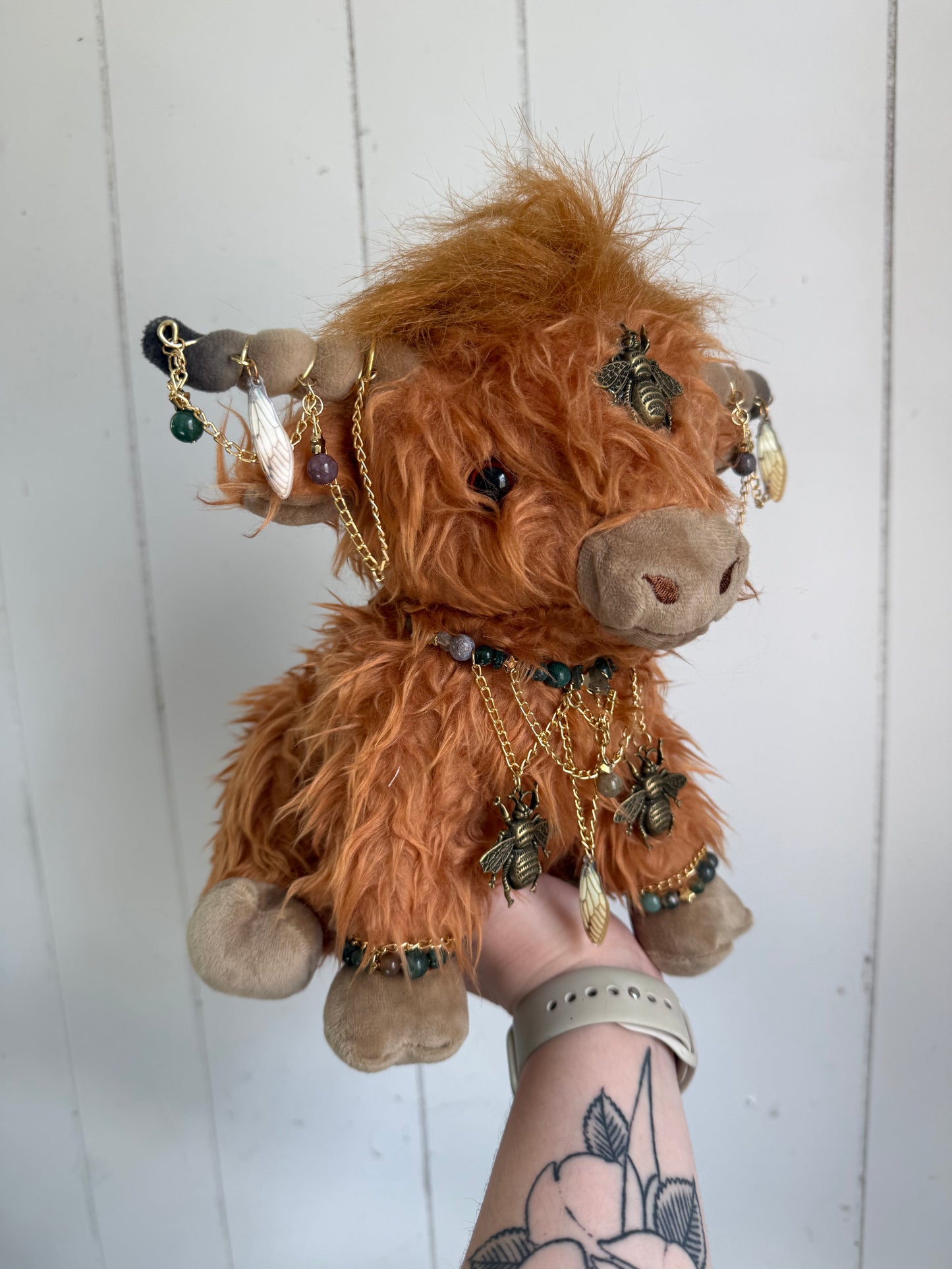 READY TO SHIP - Burtridge the Moss Agate Wizard - Cow Plushie