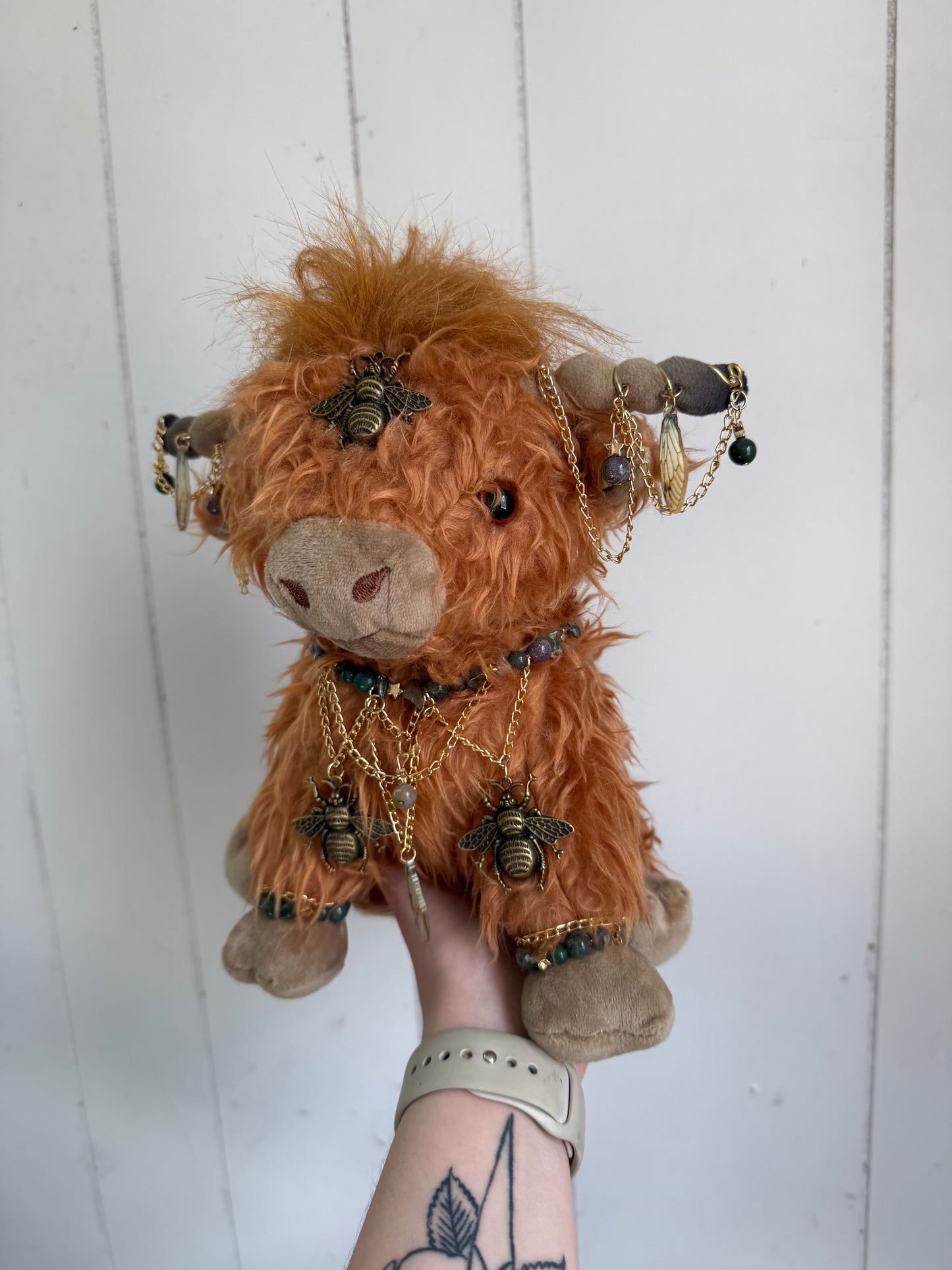 READY TO SHIP - Burtridge the Moss Agate Wizard - Cow Plushie