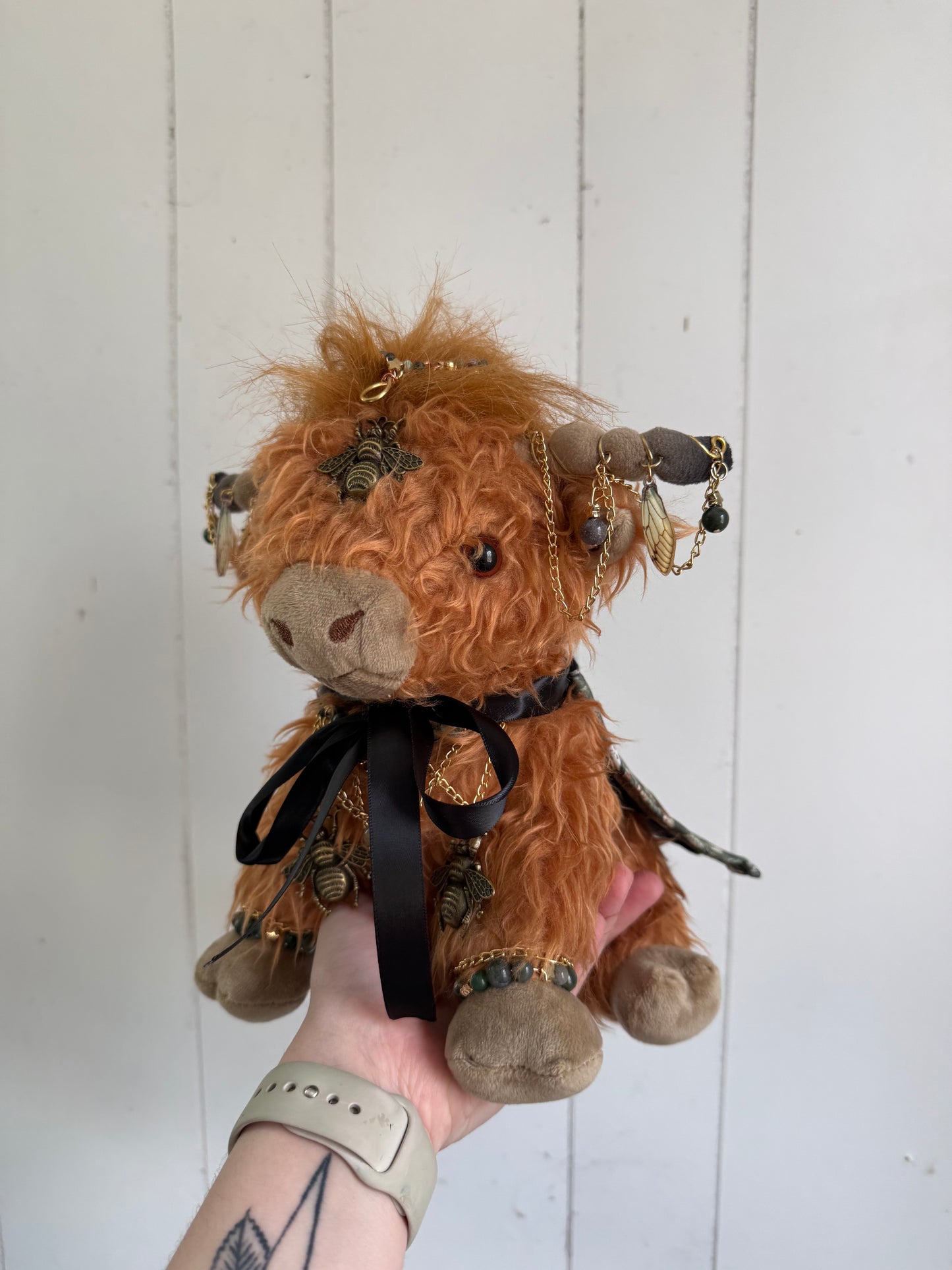 READY TO SHIP - Burtridge the Moss Agate Wizard - Cow Plushie