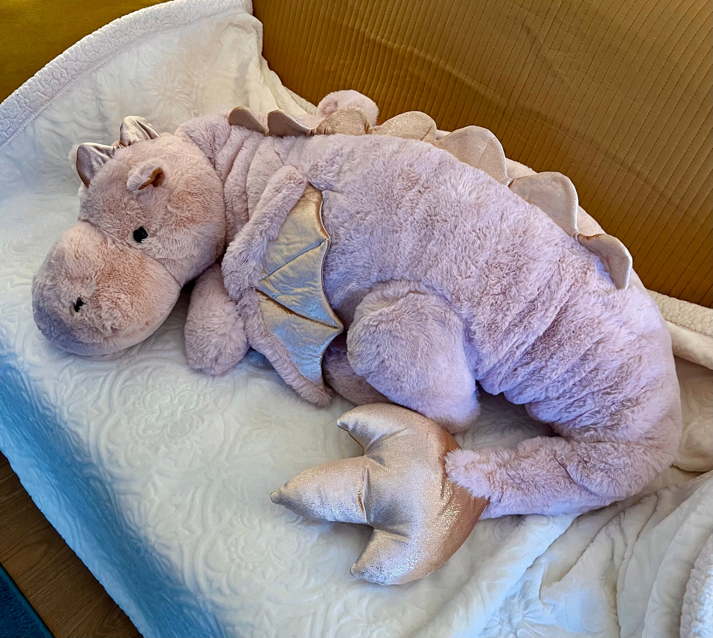 PREORDER - Jumbo Pink Magnolia Snuggle Dragon Plushie - 59 inches