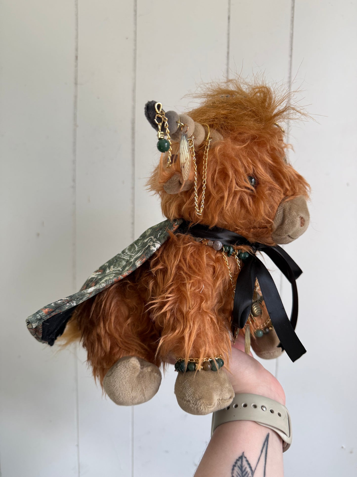 READY TO SHIP - Burtridge the Moss Agate Wizard - Cow Plushie
