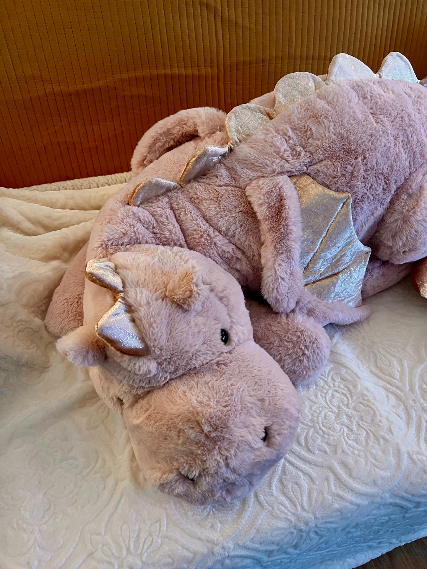 PREORDER - Jumbo Pink Magnolia Snuggle Dragon Plushie - 59 inches