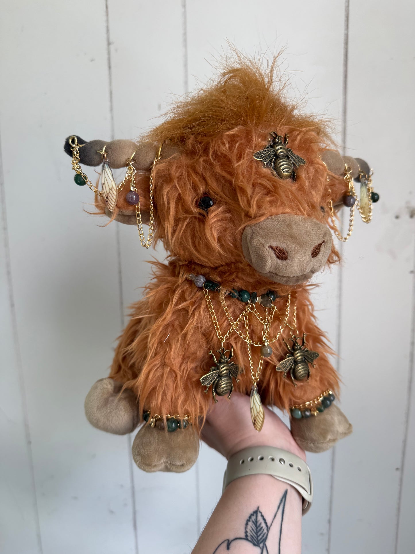 READY TO SHIP - Burtridge the Moss Agate Wizard - Cow Plushie