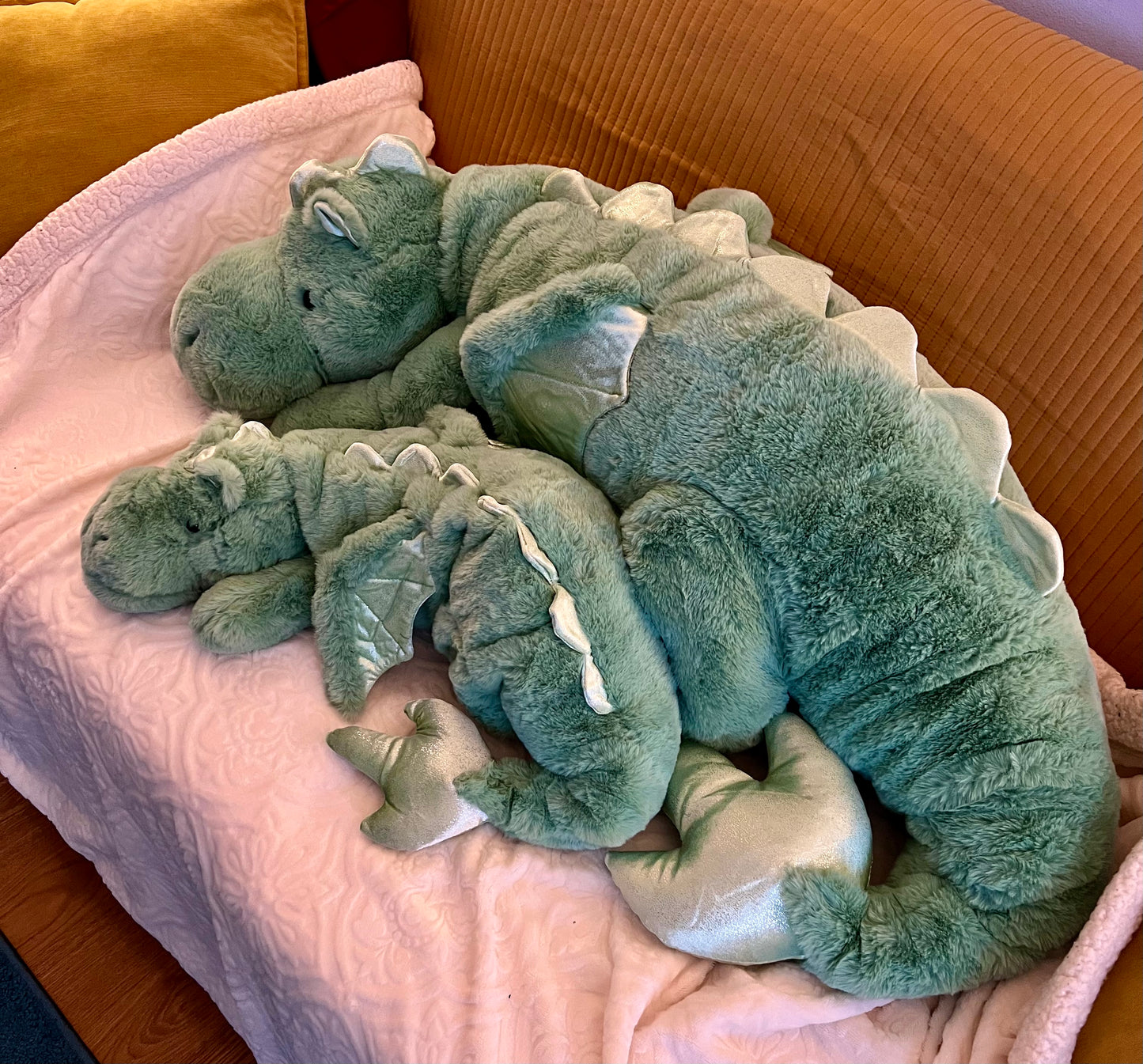 READY TO SHIP - Jumbo Green Clover Snuggle Dragon Familiar Plushie - 59 inches