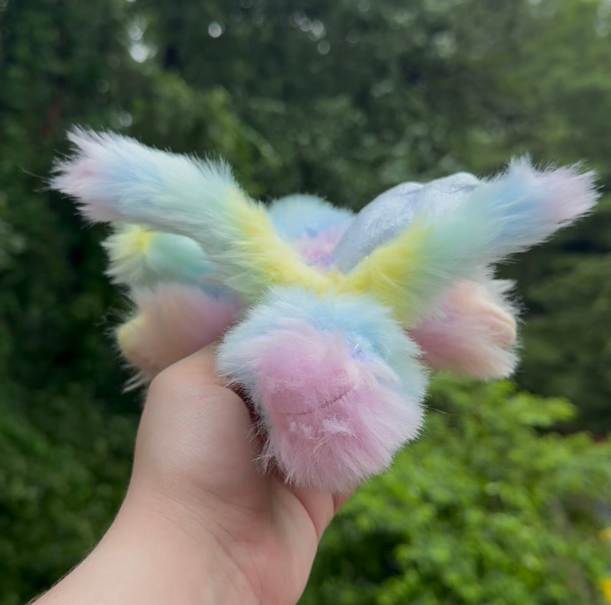 Starry-Eyed Pastel Rainbow Baby Dragon Plushie