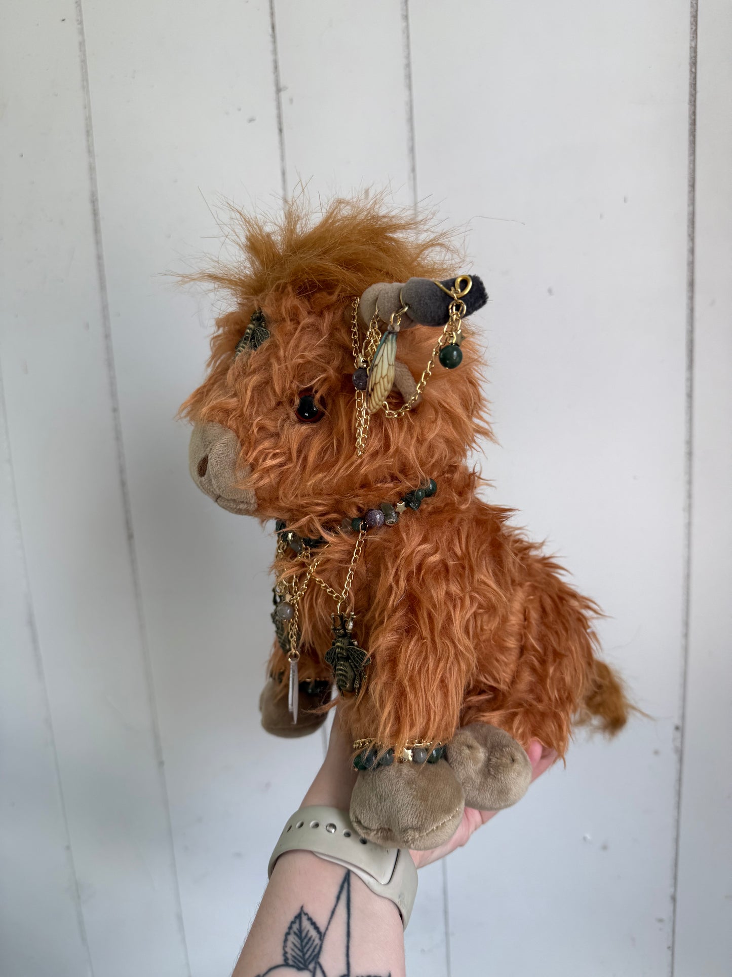 READY TO SHIP - Burtridge the Moss Agate Wizard - Cow Plushie