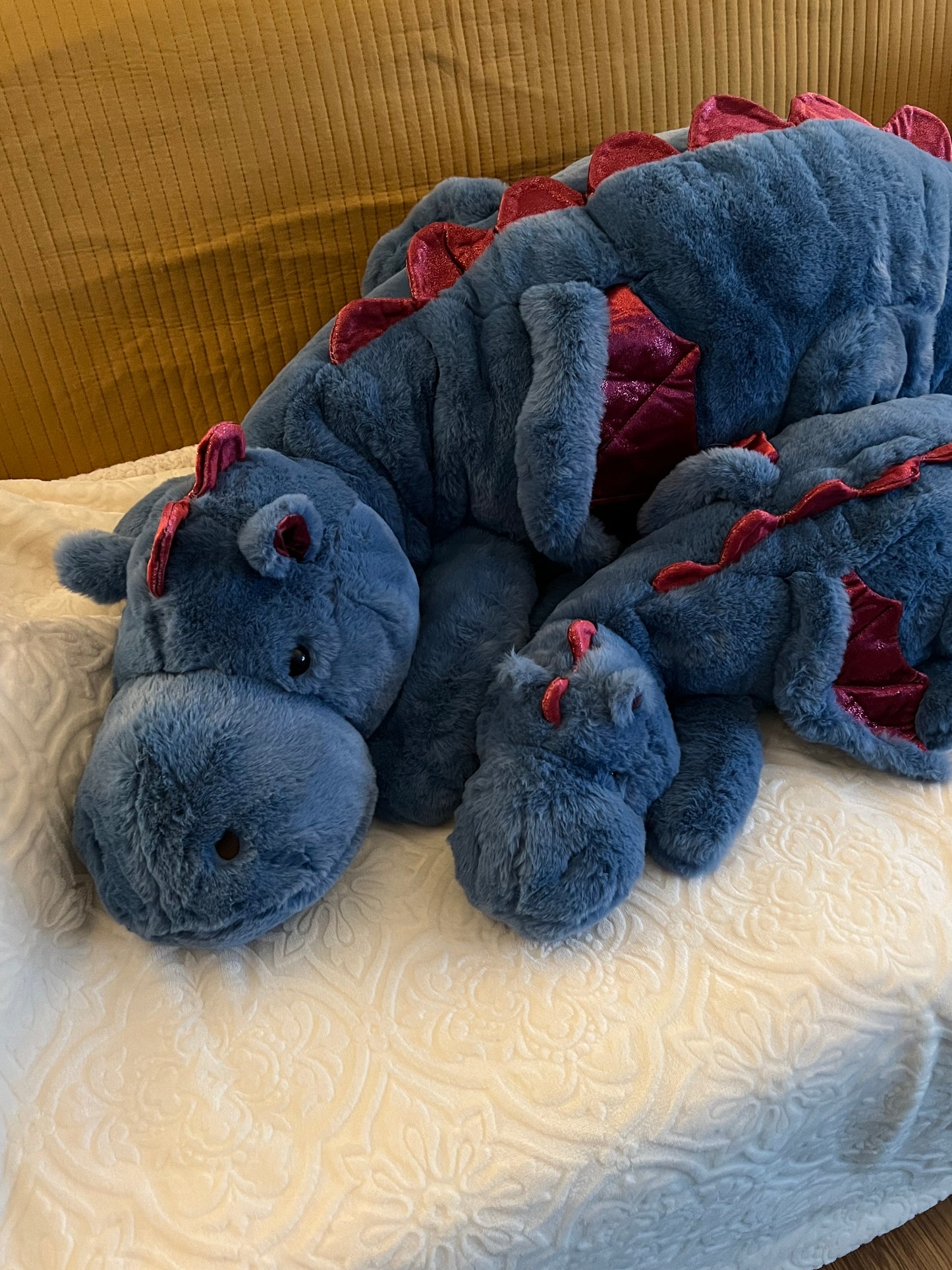 PREORDER - Jumbo Blue Strawberry Snuggle Dragon Plushie - 59 inches