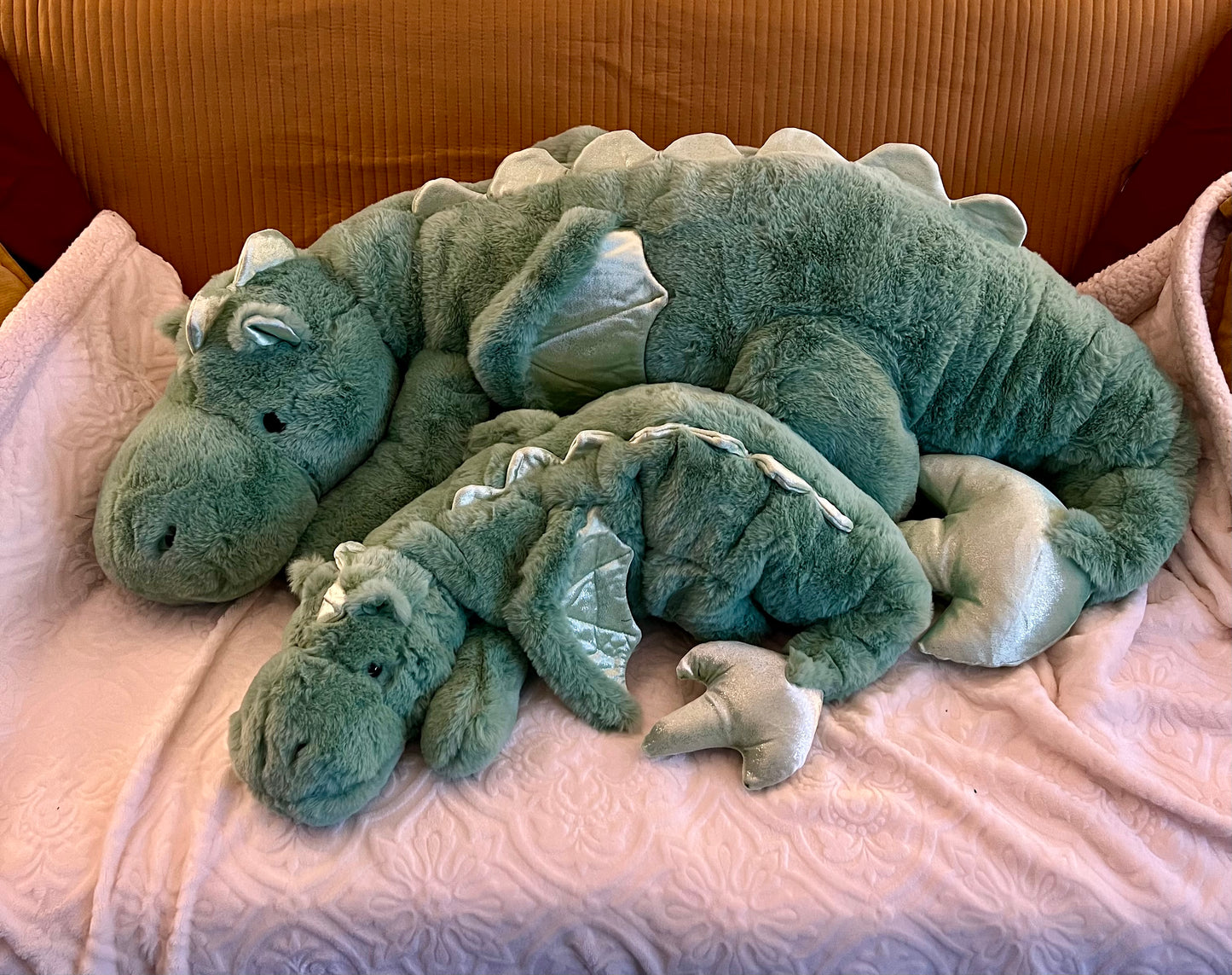 READY TO SHIP - Jumbo Green Clover Snuggle Dragon Familiar Plushie - 59 inches