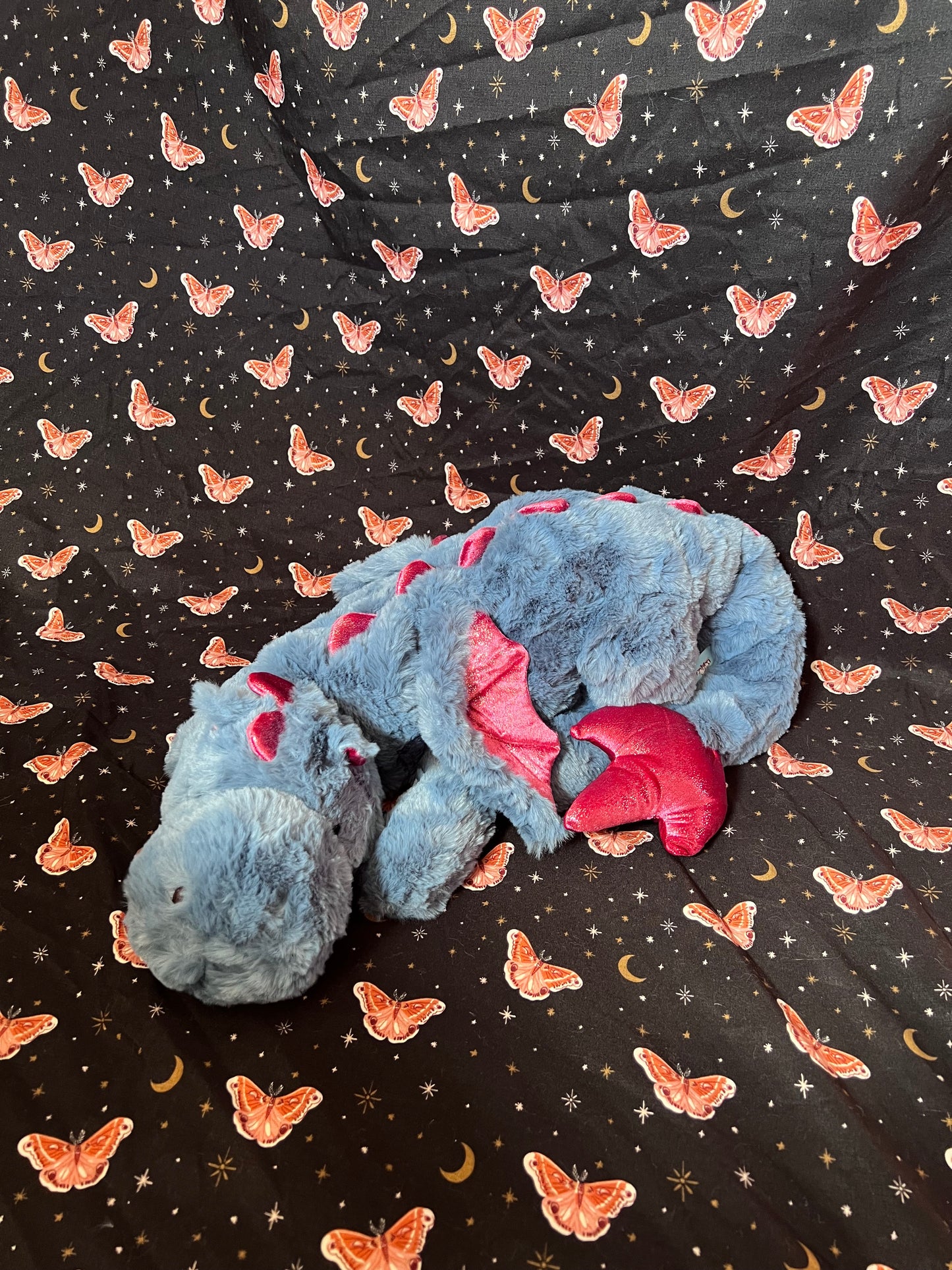 PREORDER - Blue Strawberry Snuggle Dragon Plushie Familiar - 35 inches