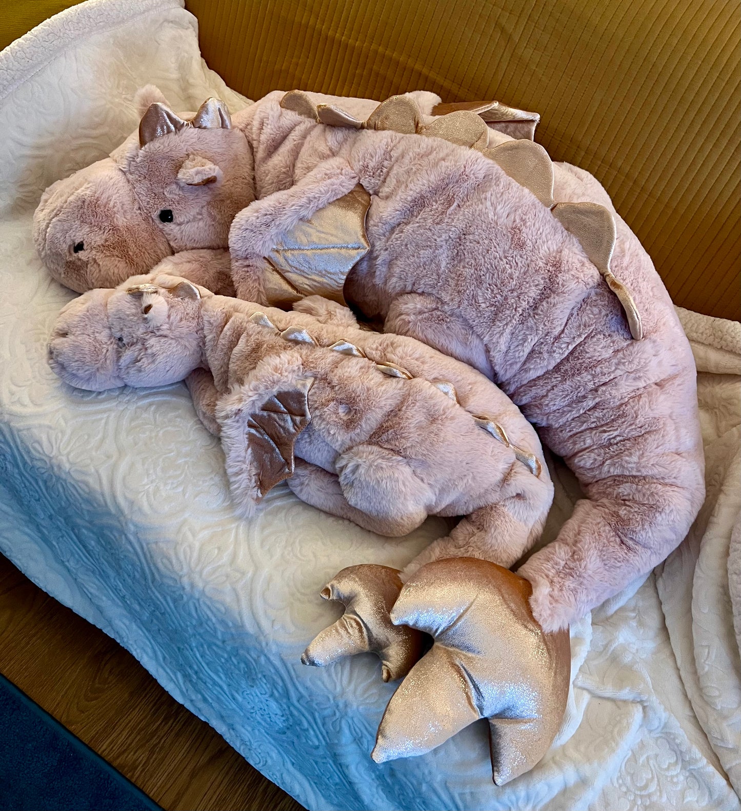 PREORDER - Jumbo Pink Magnolia Snuggle Dragon Plushie - 59 inches