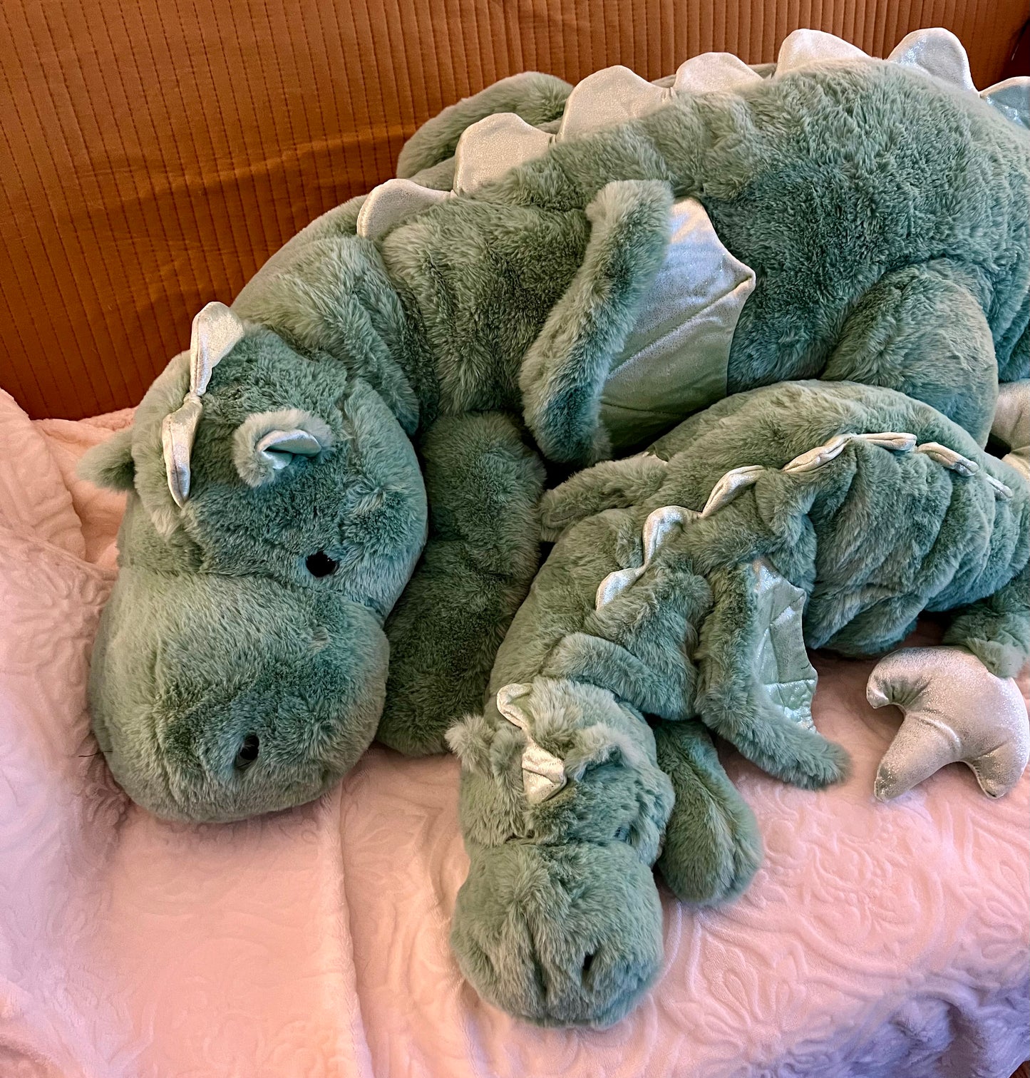 READY TO SHIP - Jumbo Green Clover Snuggle Dragon Familiar Plushie - 59 inches